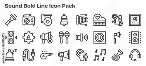 Sound Design Icons - 24 in Bold Outline Style