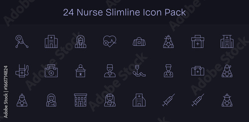 Nurse Vector Set - 24 Slim Line Icons