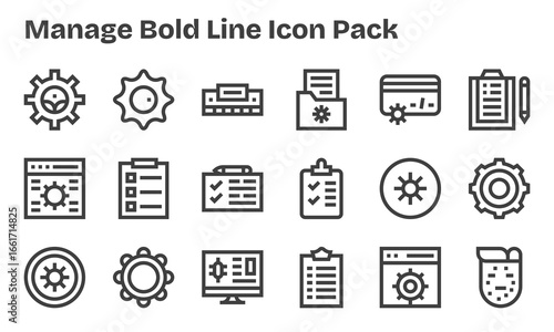 18 Bold Line Vectors for Manage Theme