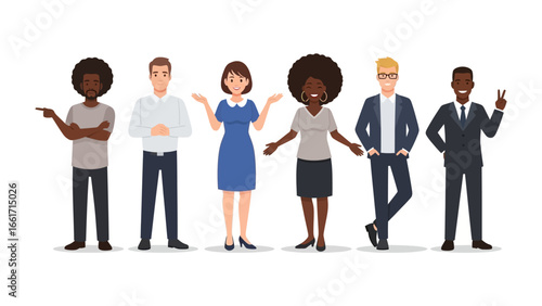 Diversity in Unity: An illustrated portrayal of a harmonious group, each individual showcasing unique features.