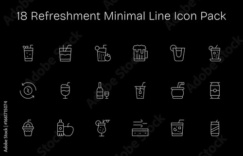 18 Minimal Line Style Icons - Refreshment Collection