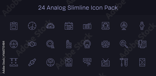 Analog Vector Set - 24 Slim Line Icons