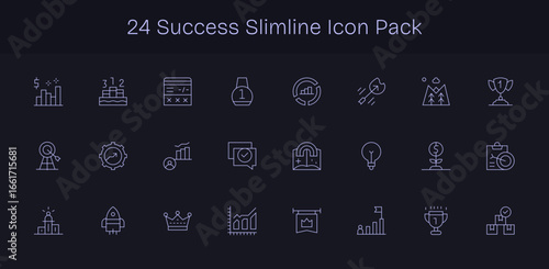 Success Vector Set - 24 Slim Line Icons
