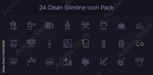 24 Clean Icons in Slim Line Aesthetic