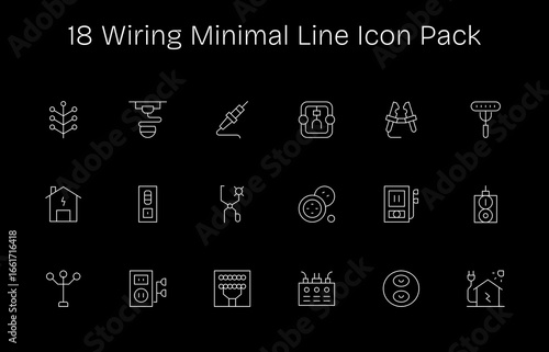 Wiring Design Icons - 18 in Minimal Line Style