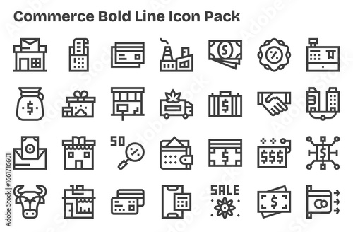 28 Extra Bold Line Style Icons - Commerce Collection