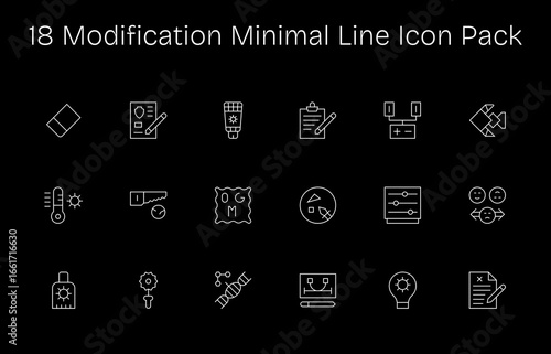 18 Minimal Line Designs - Modification Vector Icons
