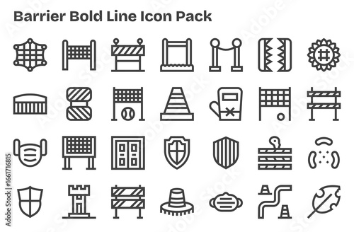 28 Extra Bold Line Designs - Barrier Vector Icons