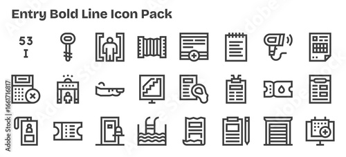 Entry Vector Set - 24 Bold Outline Icons