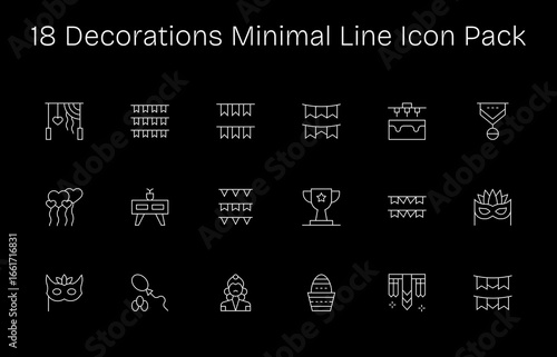 18 Minimal Line Vectors for Decorations Theme