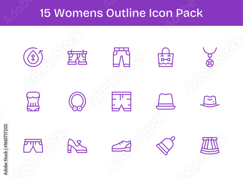 WomenS Visual Pack - 15 Outline Icons