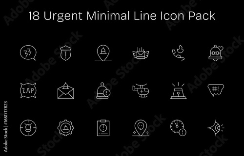 18 Minimal Line Icons - Urgent Graphics