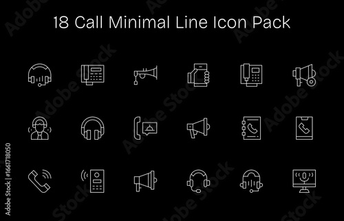 Call - 18 Icons in Minimal Line Design