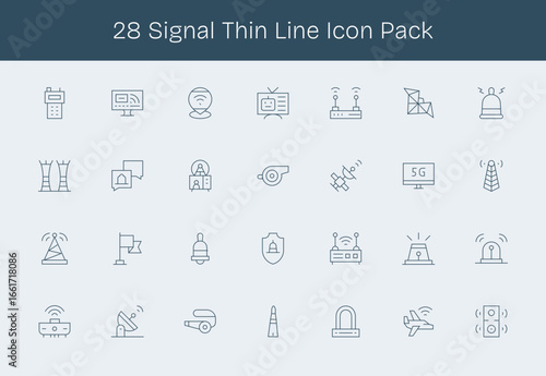 Signal Visual Pack - 28 Thin Line Icons