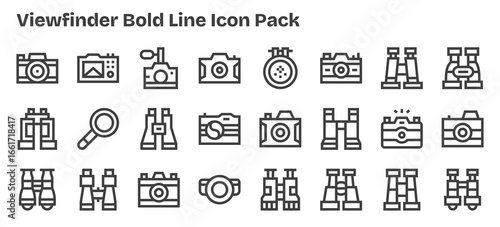 Bold Outline Style Viewfinder Icons - 24 Vectors