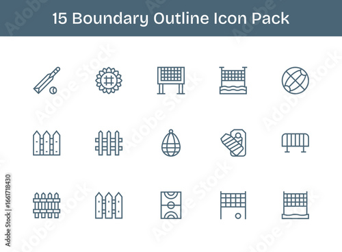 Boundary Visual Pack - 15 Outline Icons