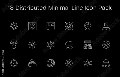 18 Icons for Distributed in Minimal Line Format