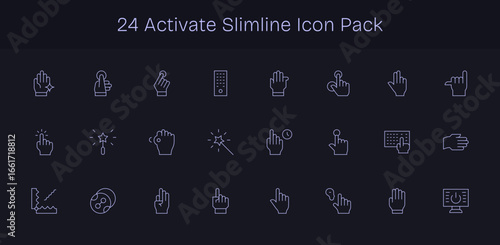 24 Activate Icons in Slim Line Aesthetic