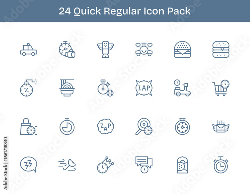 Quick Vector Set - 24 Regular Outline Icons