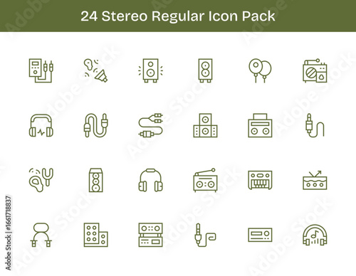 Stereo Icon Collection - 24 Regular Outline Designs