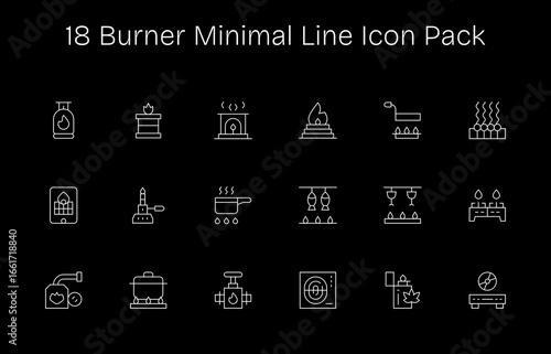18 Minimal Line Icons - Burner Graphics