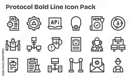 18 Bold Line Designs - Protocol Vector Icons