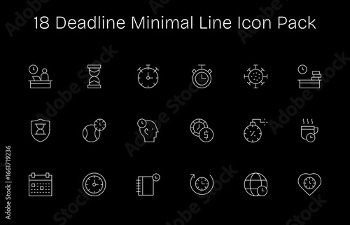 Deadline - 18 Icons in Minimal Line Design
