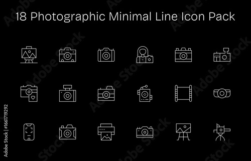18 Minimal Line Designs - Photographic Vector Icons
