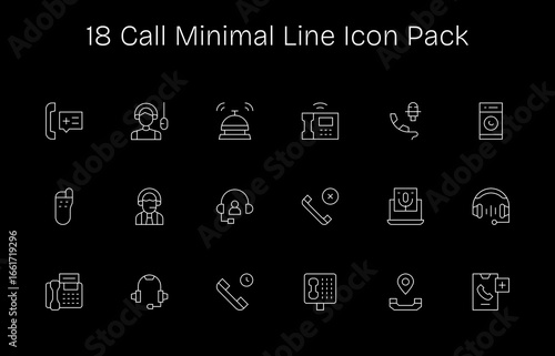 18 Minimal Line Vectors for Call Theme