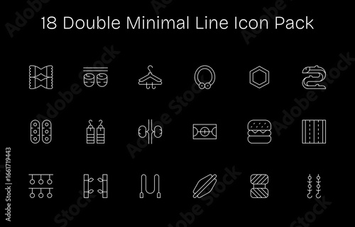 18 Double Icons in Minimal Line Aesthetic
