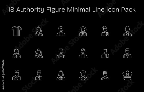 Authority Figure Visual Pack - 18 Minimal Line Icons