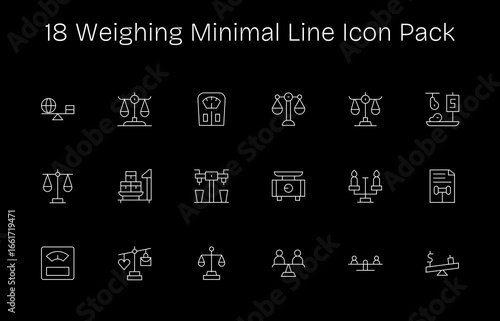 Weighing Visual Pack - 18 Minimal Line Icons