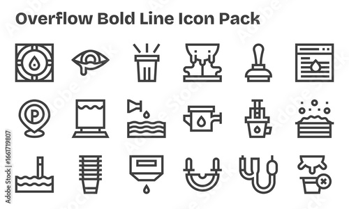 Overflow Design Icons - 18 in Bold Line Style