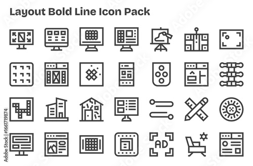 28 Extra Bold Line Style Icons - Layout Collection
