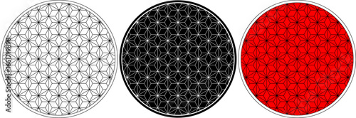 circular hemp leaf pattern