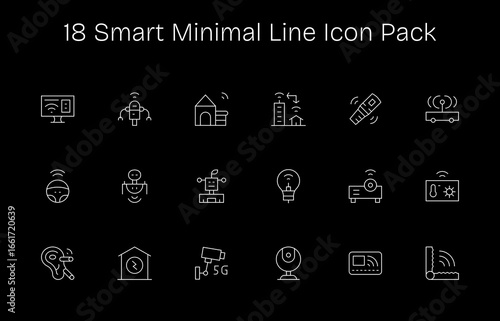 Smart - 18 Icons in Minimal Line Design