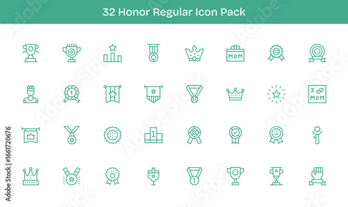 Honor Design Icons - 32 in Regular Line Style