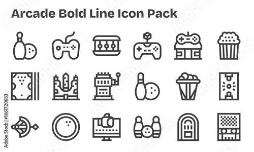 18 Bold Line Designs - Arcade Vector Icons