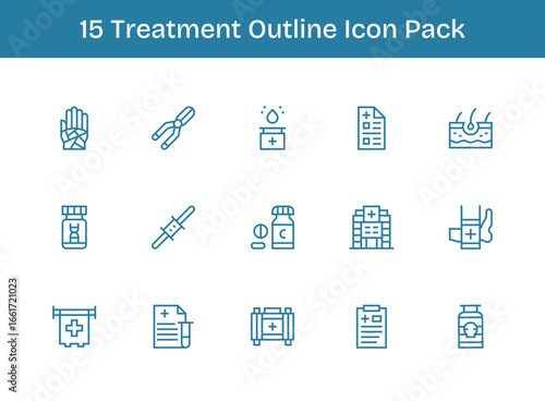 Treatment - 15 Outline Vector Illustrations