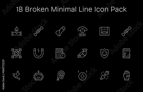 Broken - 18 Minimal Line Vector Illustrations