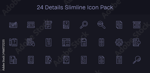 Details Vector Set - 24 Slim Line Icons