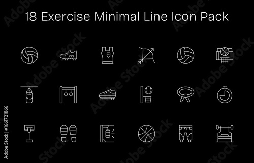 Exercise Visual Pack - 18 Minimal Line Icons