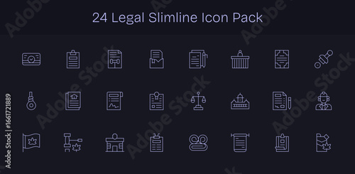 Legal - 24 Slim Line Vector Illustrations