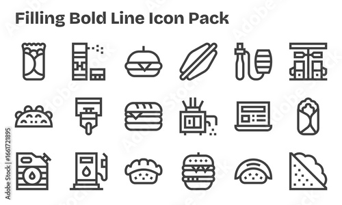 Filling Visual Pack - 18 Bold Line Icons