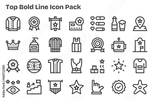 Top Vector Set - 28 Extra Bold Line Icons