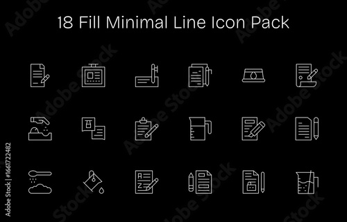 Fill Vector Set - 18 Minimal Line Icons