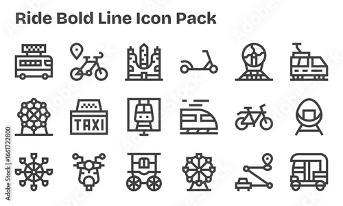 Ride Icon Collection - 18 Bold Line Designs