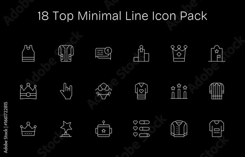 18 Minimal Line Icons - Top Graphics