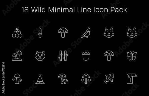 18 Minimal Line Icons - Wild Graphics