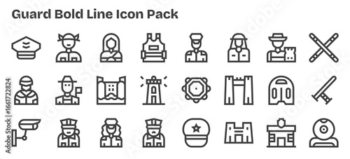 Guard Design Icons - 24 in Bold Outline Style